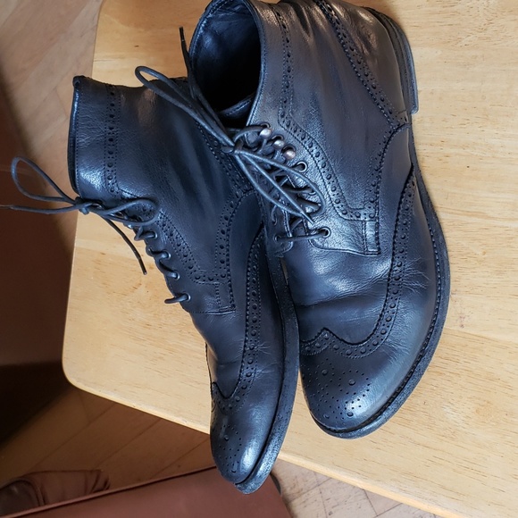 Officine Creative For Barney's Of N.Y. Wingtip Brogue Leather Boots Size 9 - Picture 4 of 16